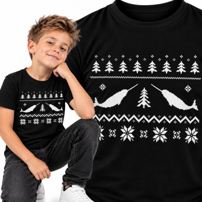 KOSZULKA DZIECIĘCA ŚWIĄTECZNA UGLY NARWHAL CHRISTMAS SWEATER
